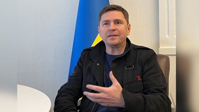 File photo of Mykhailo Podolyak, a political adviser to Ukraine's President Volodymyr Zelenskiy, speaks during an interview with Reuters, amid Russia's attack on Ukraine, in Kyiv, Ukraine 6 October 2022 | REUTERS/Anna Voitenko