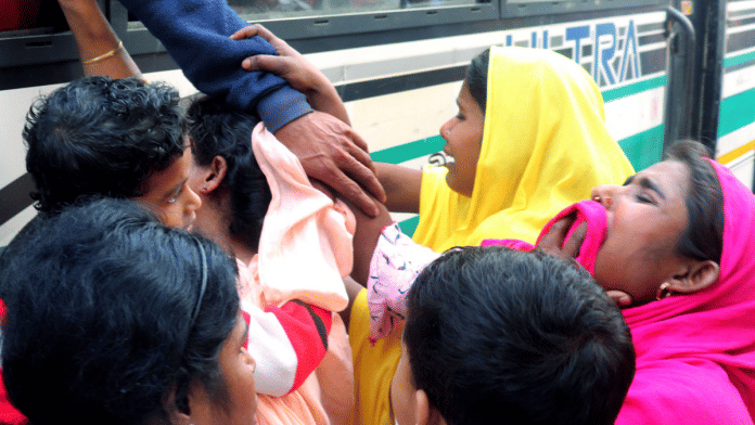 Family members wail as Assam Police arrests people involved in child marriage during a massive crackdown across the state at Hatigaon in Guwahati | ANI