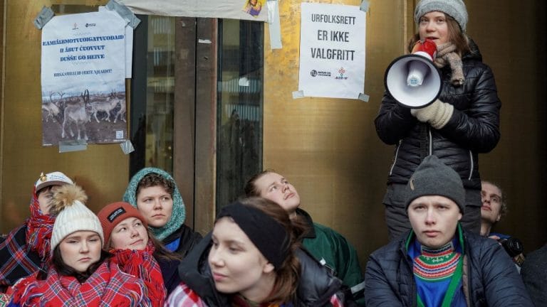 ‘Violating human rights’: Greta Thunberg, others block Norway energy ministry over wind farms