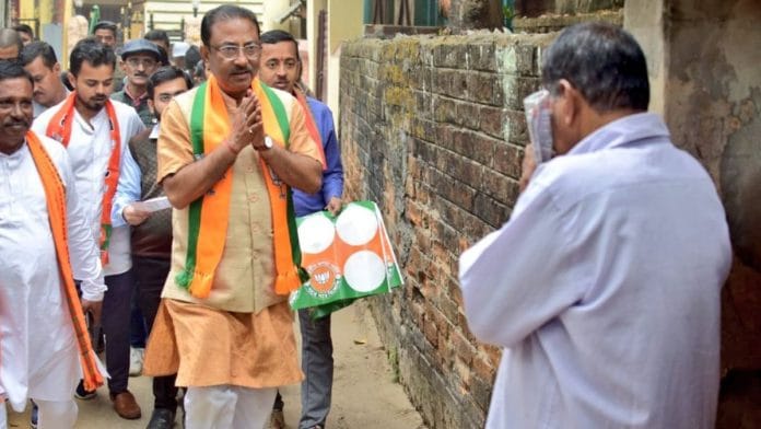 Rajib Bhattacharjee campaigns for the polls | Twitter | @Rajib4BJP