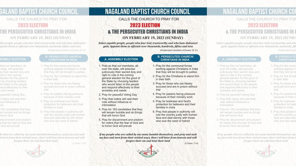 The Nagaland Baptist Church Council prayer appeal | By special arrangement