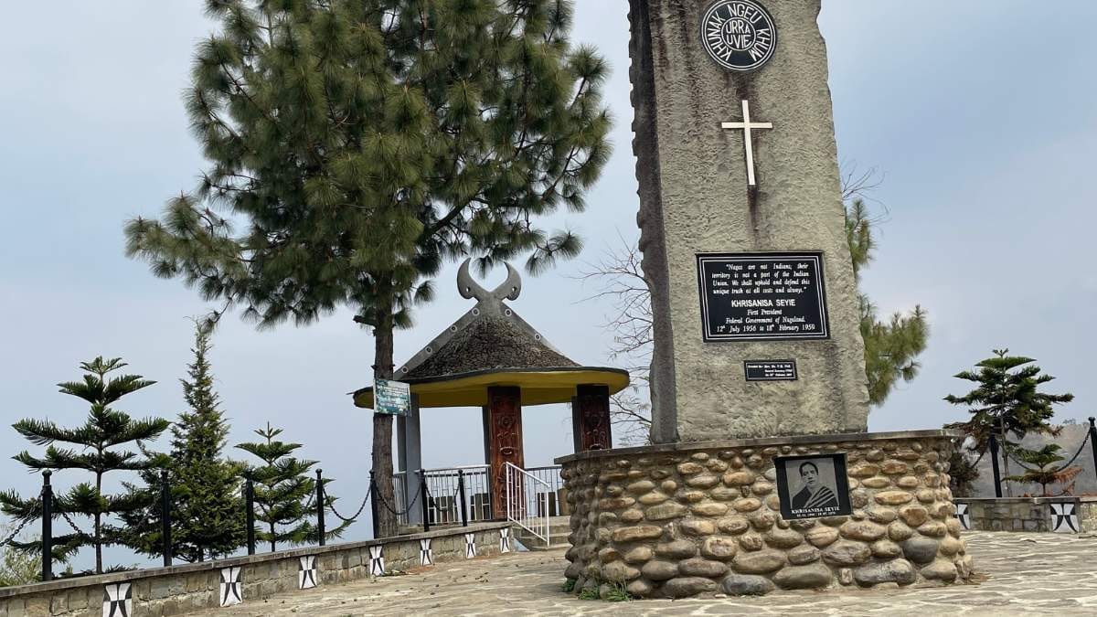 This memorial to Khrisanisa Seyie, first 'president' of the 'federal government' of Nagaland en route Khonoma reads, “Nagas are not Indians; their territory is not a part of the Indian Union. We shall uphold and defend this unique truth at all costs and always” | Abantika Ghosh | ThePrint