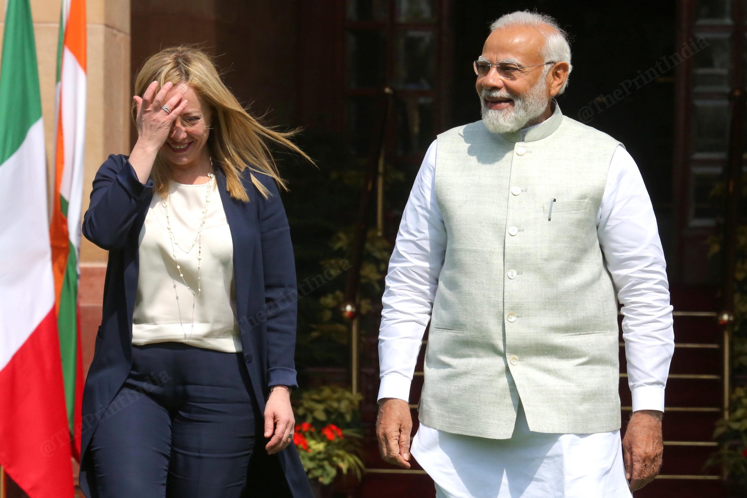 Modi and Meloni share a light moment at Hyderabad House | Praveen Jain | ThePrint
