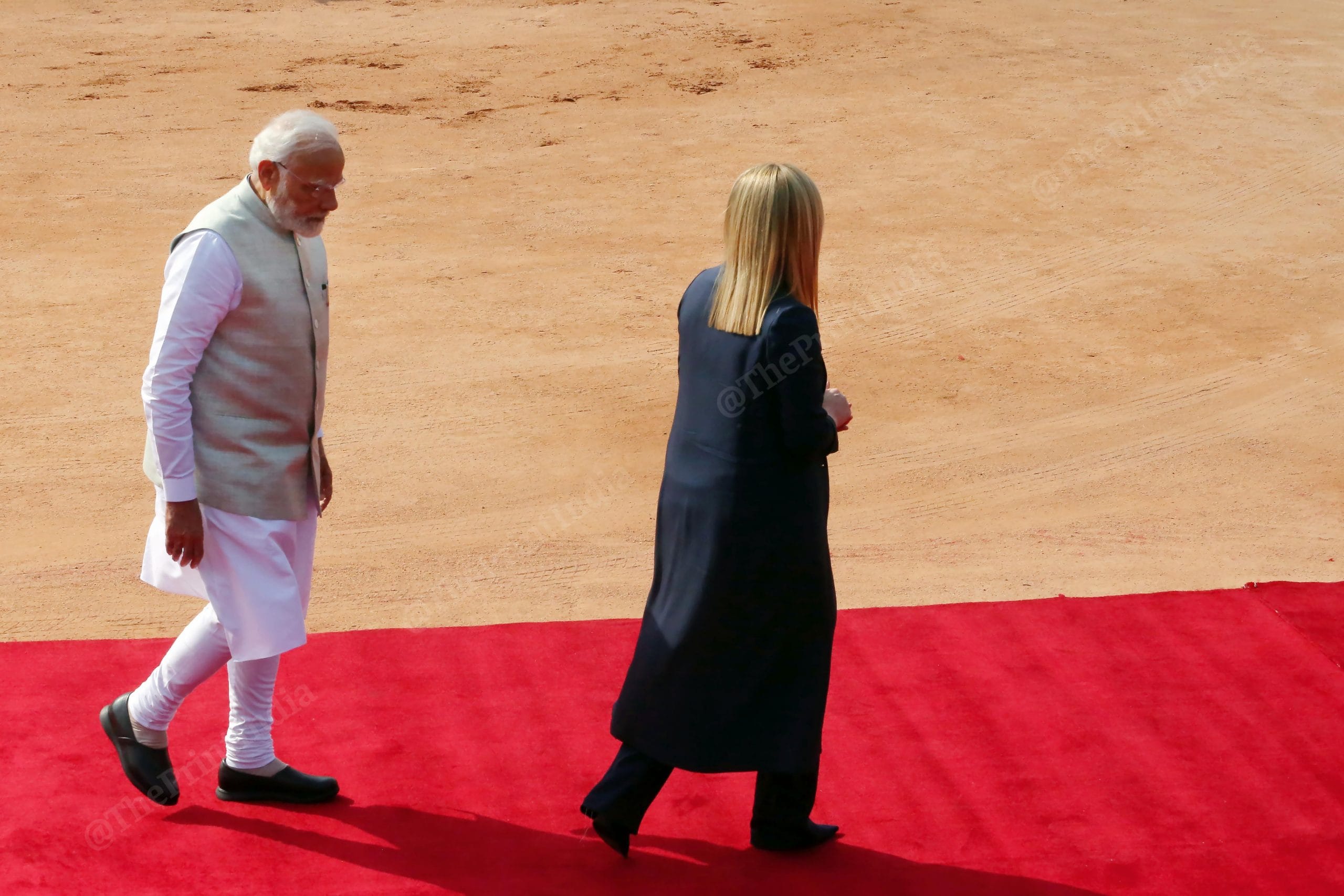 Modi and Meloni at the Rashtrapati Bhavan | Praveen Jain | ThePrint