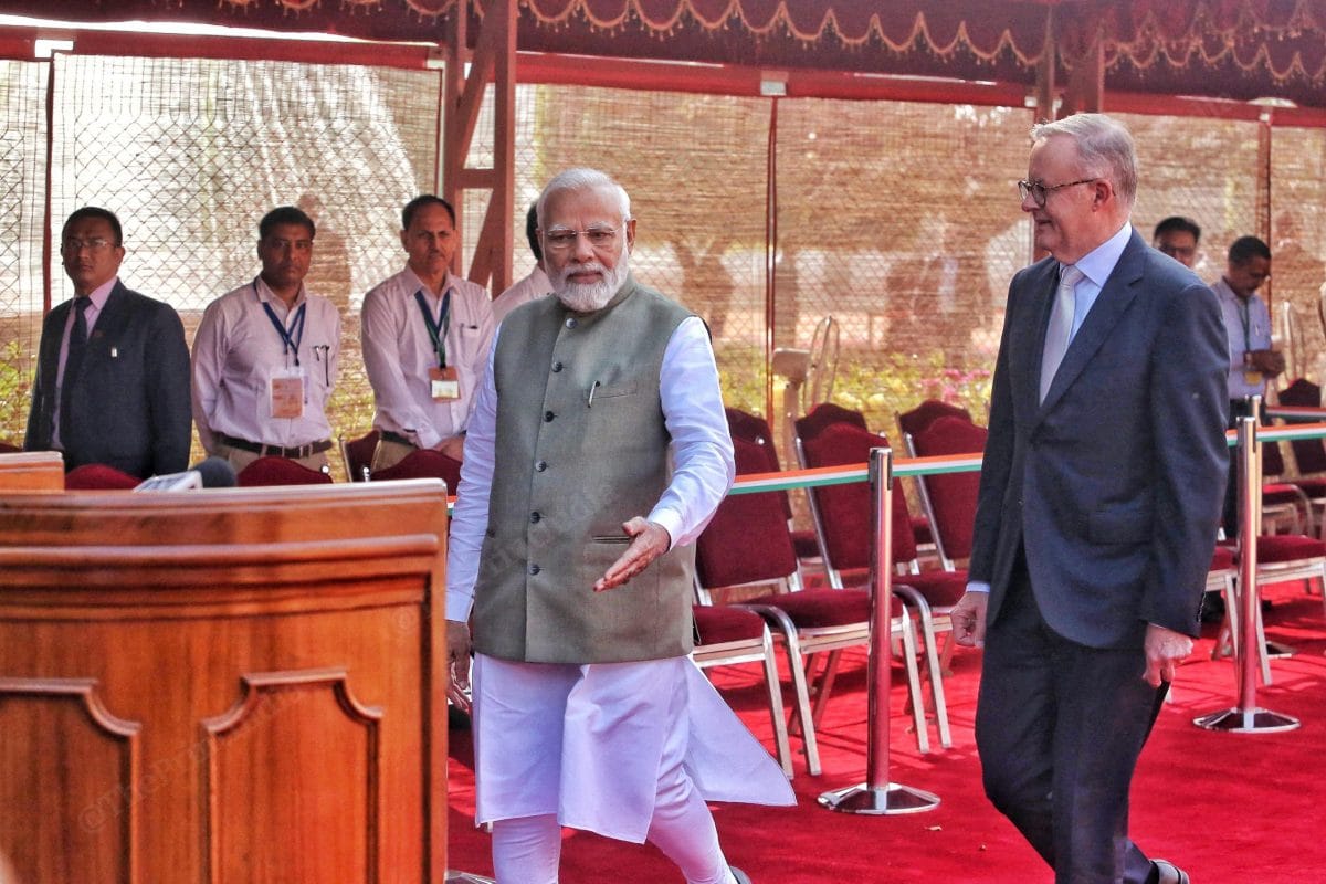 Before addressing the media | Photo: Praveen Jain | ThePrint