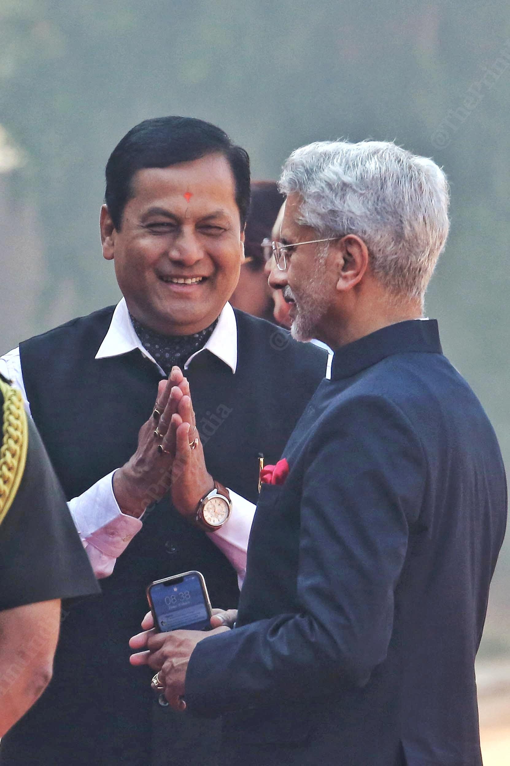 AYUSH minister Sarbananda Sonowal with EAM Jaishankar | Photo: Praveen Jain | ThePrint