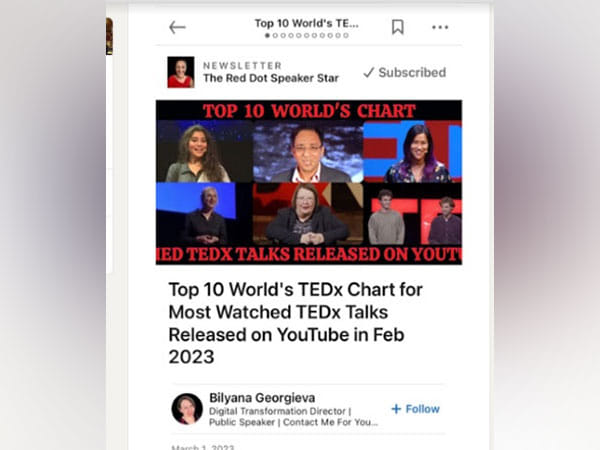 Indian Doctor amongst top 10 of the world's most watched TEDx Talks released in February