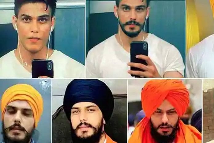 Amritpal Singh's photos released by Punjab Police | Photo: ANI