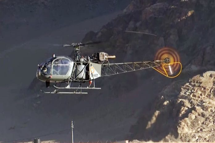 An Indian Air Force (IAF) Cheetah helicopter hovers in the skies | Representational image | ANI