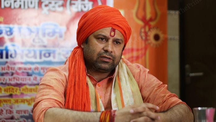 Ashutosh Pandey, president of 'Shri Krishna Janambhoomi Mukti Trust' | Suraj Singh Bisht | ThePrint