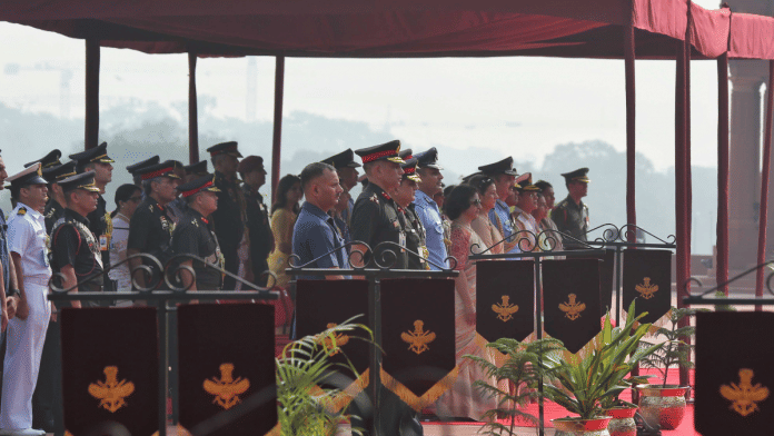 Chief of Defence Staff (CDS) General Anil Chauhan arrives at the South Block, in New Delhi | ThePrint photo by Suraj Singh Bisht