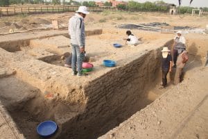 Mud-brick wall aligned to the street in RGR 1 in 2021-22 | Disha Ahluwalia