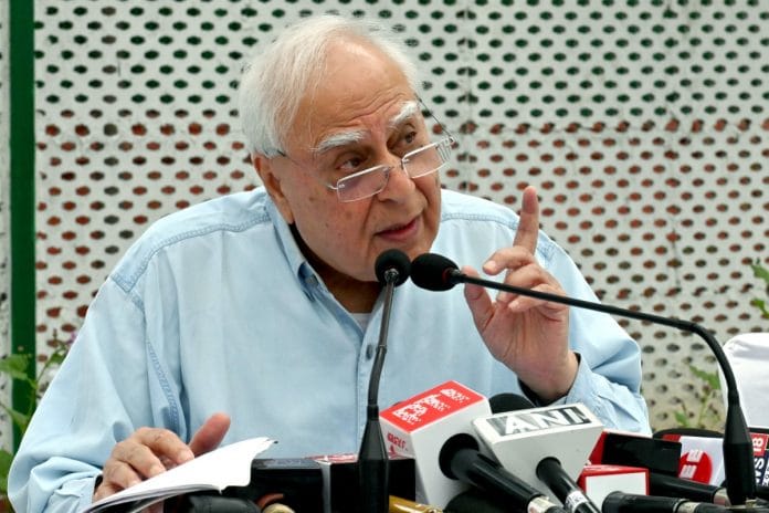 Kapil Sibal addressing press conference Saturday | ANI