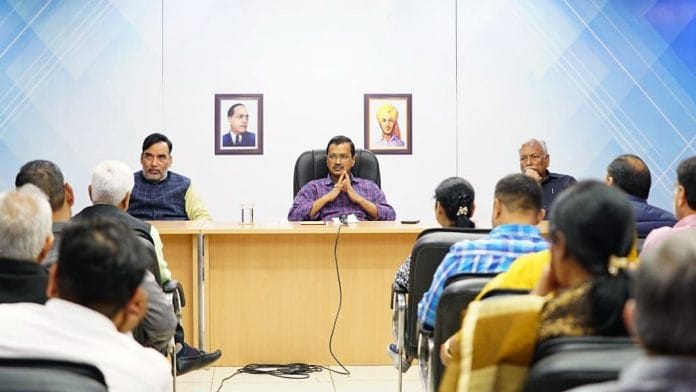 Delhi Chief Minister Arvind Kejriwal holds a meeting with AAP MLAs and Councilors, in New Delhi on 1 March 2023 | Photo: ANI