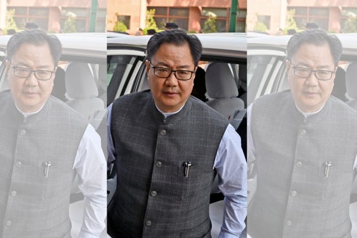 File photo of Union Minister Kiren Rijiju | ANI