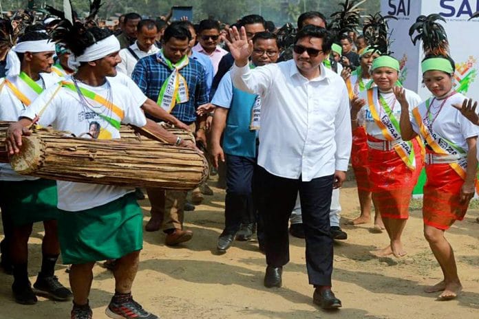 Meghalaya CM Conrad Sangma at a campaign rally ahead of the 27 February elections | ANI