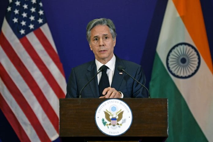 US Secretary of State Antony Blinken addressing press conference in Delhi Thursday | ANI