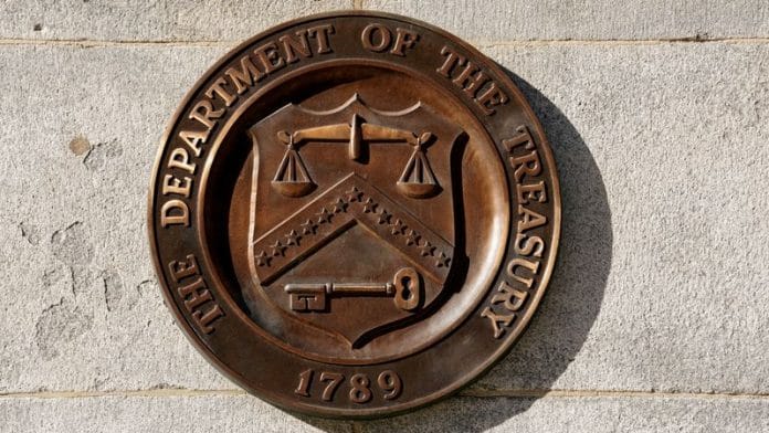 A bronze seal for the Department of the Treasury is shown at the U.S. Treasury building in Washington | File Photo: Reuters