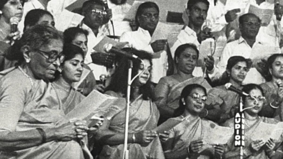 Annamma (bottom left) at a public choir performance | Special arrangement