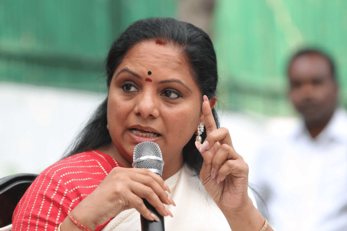 Bharat Rashtra Samithi (BRS) MLC K. Kavitha speaks to media in New Delhi on Thursday | Suraj Singh Bisht | ThePrint