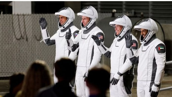 File photo of NASA's SpaceX Crew-6 mission, that includes NASA astronauts Stephen Bowen and Woody Hoburg, the United Arab Emirates' Sultan Al-Neyadi and Russian cosmonaut Andrey Fedyaev, departing before launch to the International Space Station from the Kennedy Space Center in Cape Canaveral, Florida, U.S., March 1, 2023 | Reuters