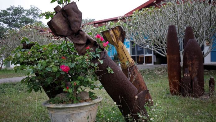 File photo of shells of US bombs used during Vietnam War being displayed at a bombs and landmines exhibition in Quang Tri province, Vietnam 4 March, 2020 | Reuters