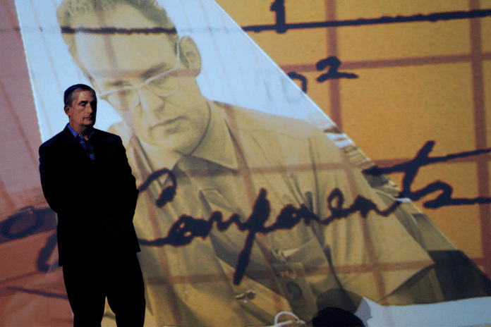 Projection of Intel co-founder Gordon Moore at the Intel keynote at the International Consumer Electronics show in Las Vegas | Reuters