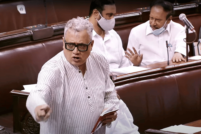 File photo of TMC MP Derek O'Brien speaks in Rajya Sabha | ANI
