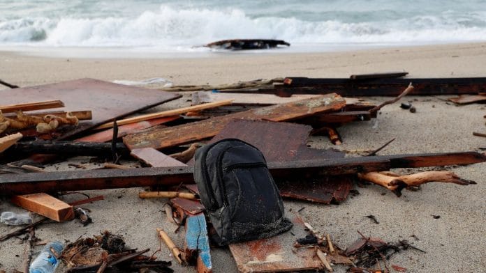 Remains of the wooden boat carrying migrants that crashed off the coast of Calabria, Italy. Pakistanis were among the 60 killed. | Reuters