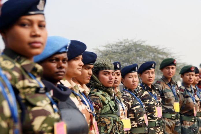 Central Armed Police Forces (CAPF) women personnel during the Press preview of Tableaux in New Delhi on 22 January, 2023 | ANI