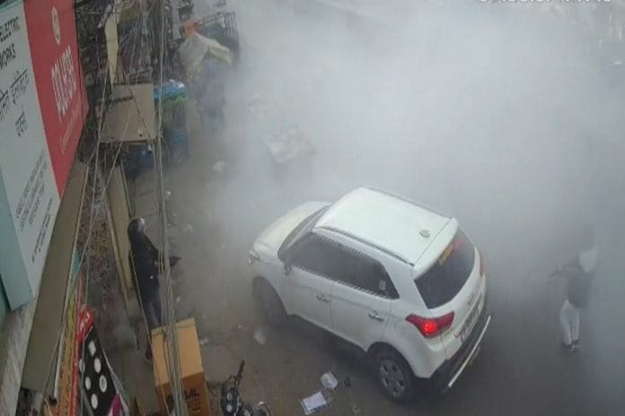 Screengrab from CCTV footage showing attack on Umesh Pal