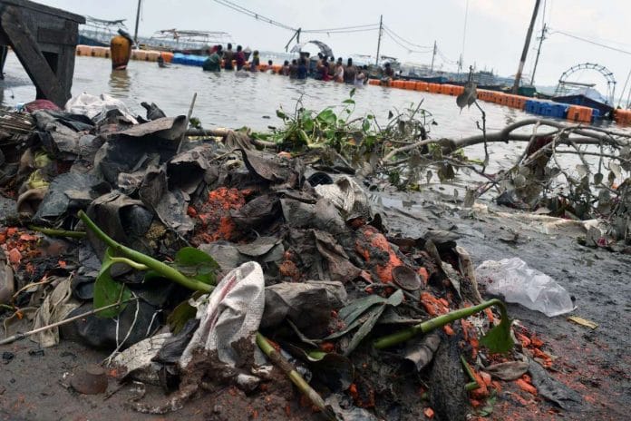 File photo of a street covered in mud and other waste after the flood water receded, in Prayagraj, Uttar Pradesh, last year | ANI