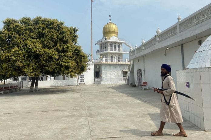 The compound of Amritpal's 'drug de-addiction centre' which is adjacent to a gurdwara | Photo: Ananya Bhardwaj | ThePrint
