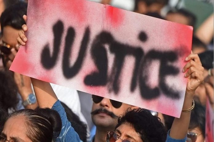 representational image of an anti-rape protestor