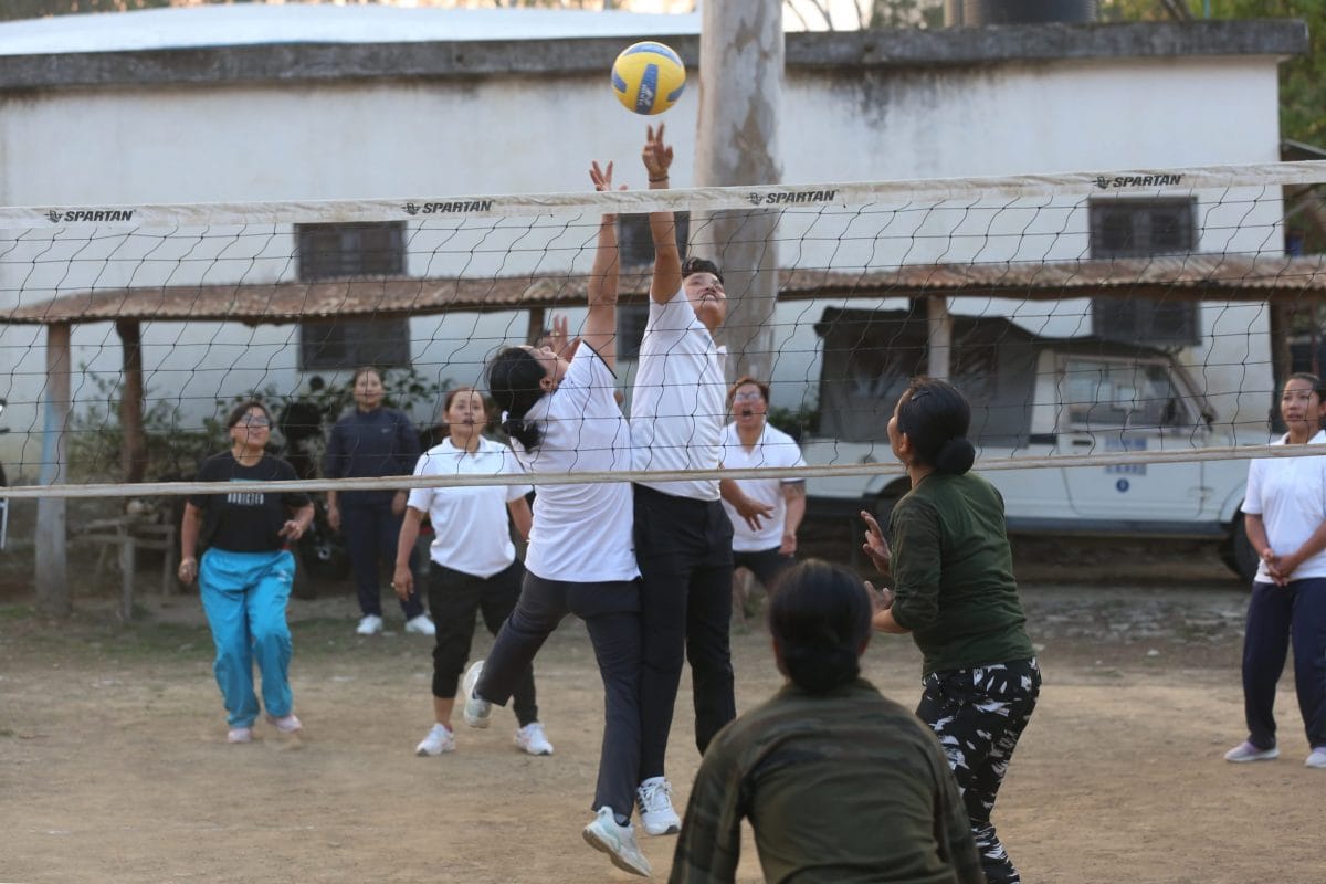 Volleyballs, an integral part of life in barracks. Every evening there are matches-- juniors v/s seniors | Photo: Manisha Mondal | ThePrint