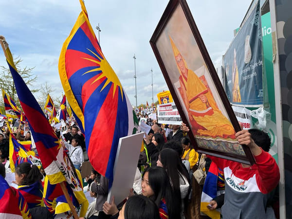 France-based Tibetan community associations hold protest in Paris in support of Dalai Lama
