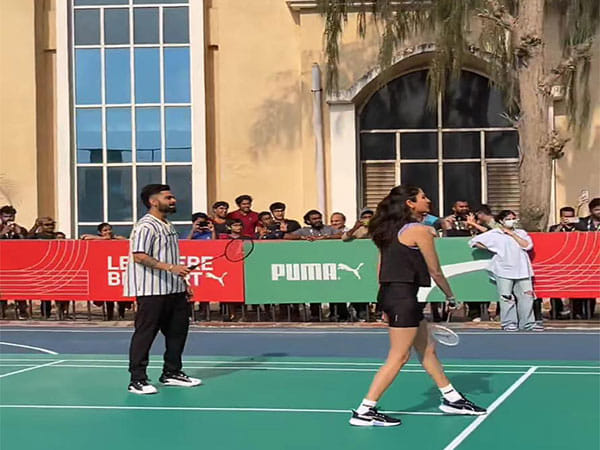 Virat Kohli, Anushka Sharma surprise fans with badminton face-off, bat for 'Let There Be Sport' movement