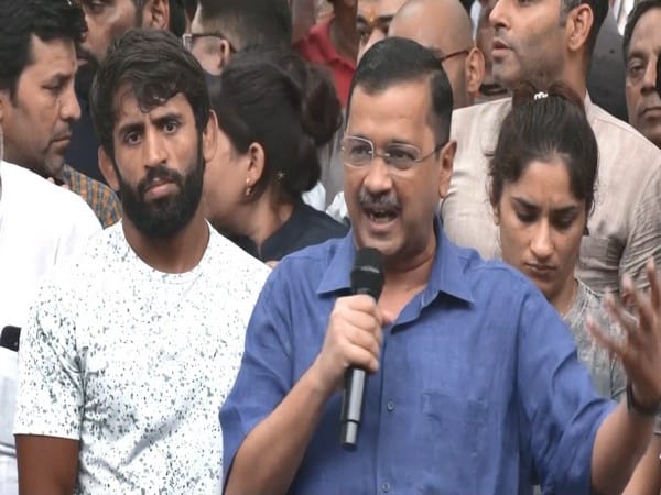 Delhi CM meets wrestlers protesting against WFI chief at Jantar Mantar