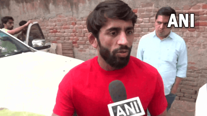 Bajrang Punia speaks to the media Sunday | ANI