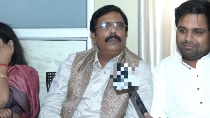 Anand Mohan Singh interacting with the media Tuesday | Twitter @ANI