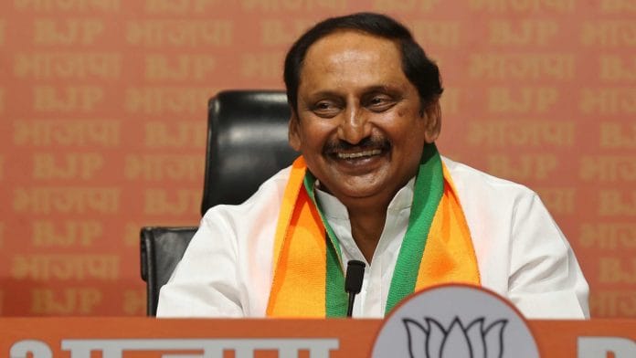 Former Andhra Chief Minister Kiran Kumar Reddy at BJP HQ in New Delhi on Friday | ThePrint/Suraj Singh Bisht