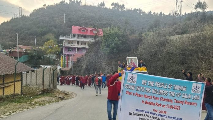 Protests in Arunachal's Tawang district in support of Dalai Lama & against the renaming of places in the state by China | By special arrangement