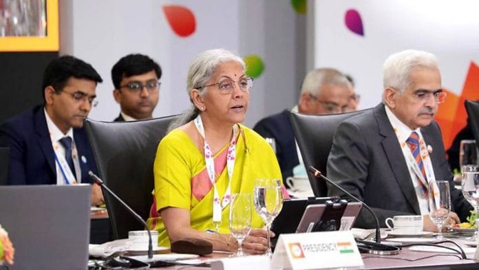 Union Finance Minister Nirmala Sitharaman with RBI Governor Shaktikanta Das co-chairs Day 1 of the G20 Finance Ministers and Central Bank Governors meeting in Washington DC on Thursday | ANI