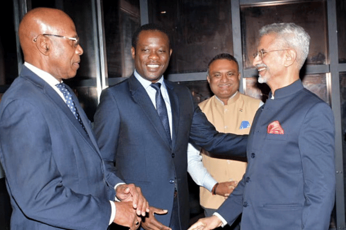 External Affairs Minister S. Jaishankar with Guyana Foreign Minister Hugh Todd (2L), in Georgetown on Friday | ANI