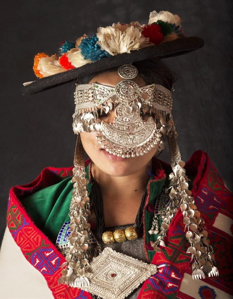 A traditionally attired bride in Kinnaur