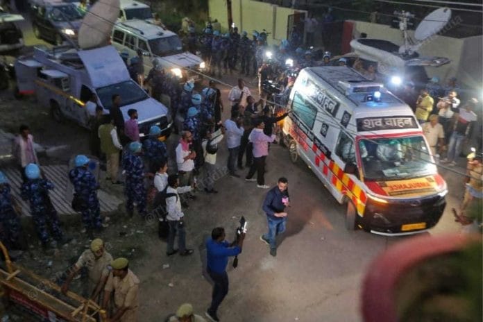 Representational image | Security forces at the Kasri Masari ground in Prayagraj, where Atiq Ahmed was buried after his assassination on 16 April | Photo: Praveen Jain, ThePrint