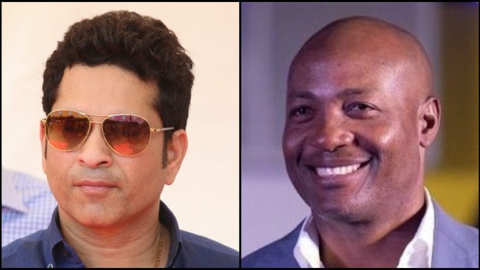 Cricket legends Sachin Tendulkar and Brian Lara | File photo | Commons and Twitter/@BrianLara