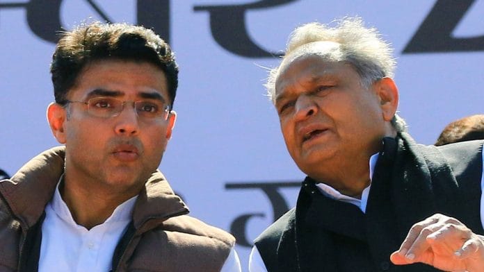 File photo of Sachin Pilot with Rajasthan CM Ashok Gehlot | ANI