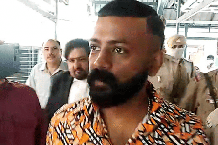File photo of conman Sukesh Chandrashekhar outside Patiala House court| ANI