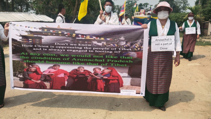 Tibetans holds a protest in Miao town of Arunachal's Changlang district | By special arrangement